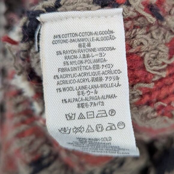 Free People Oversized Knit Sweater Poncho Multicolor Chevron Pattern Women’s M - Picture 5 of 5